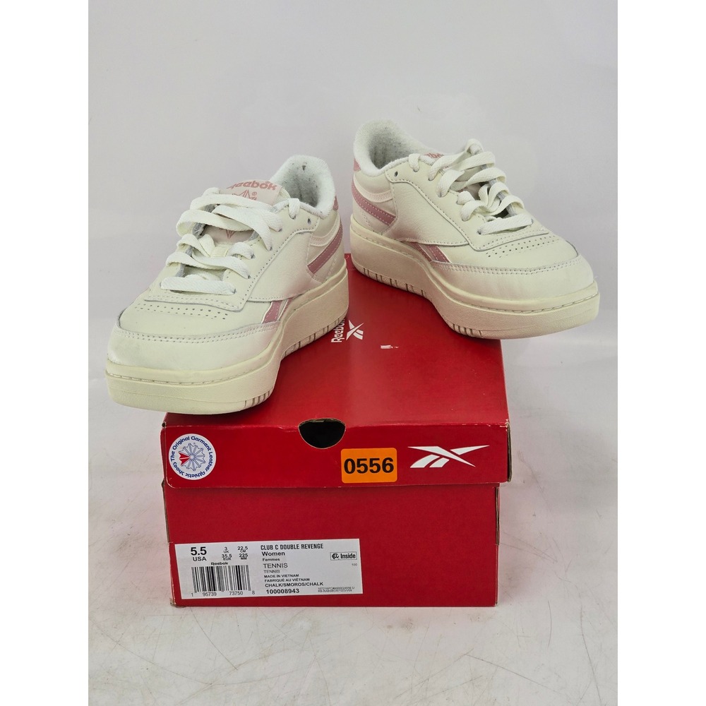 Reebok Club C Double Revenge Women 5.5 Chalk Pink Platform Sneakers - Good